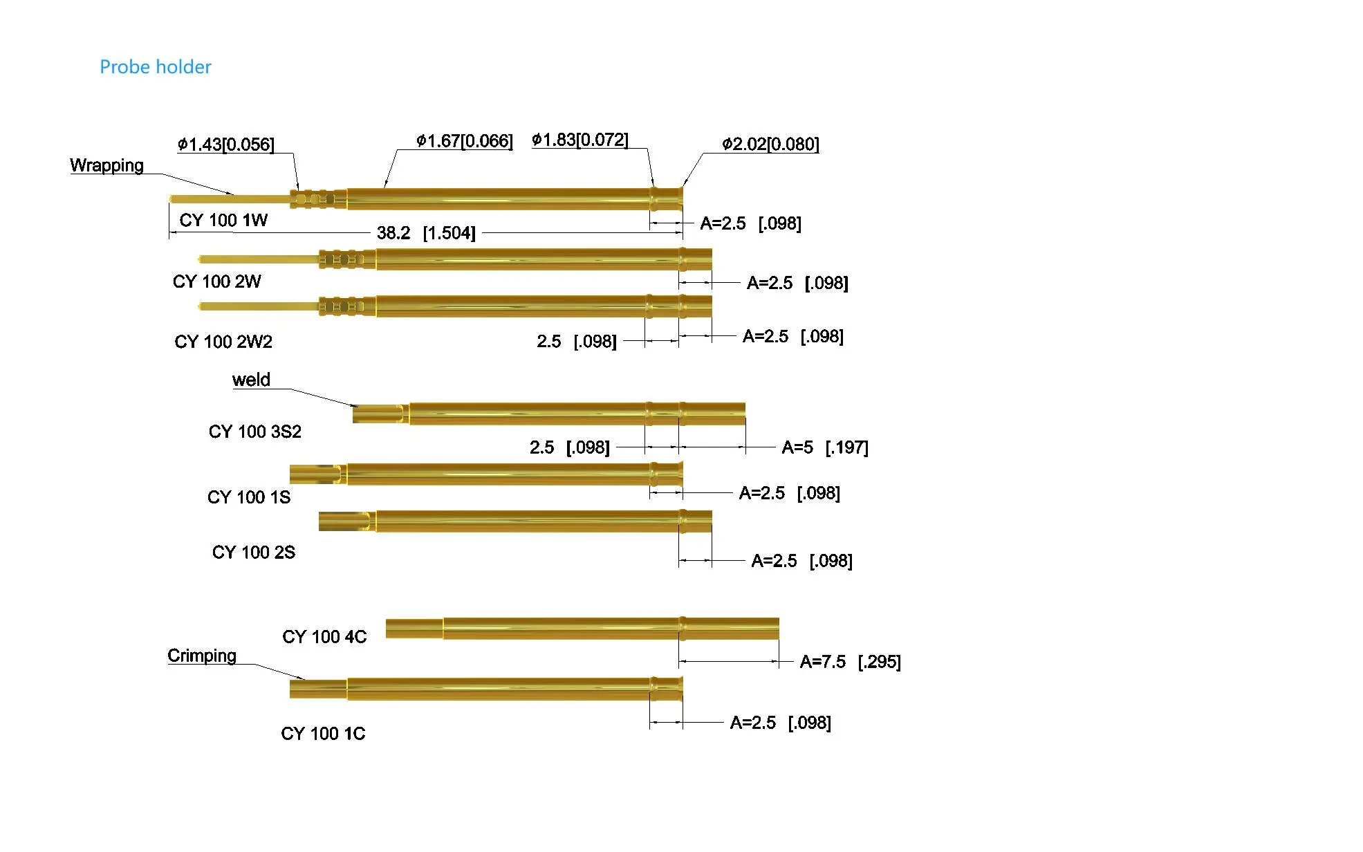 1.5mm Needle Standard Stroke Photovoltaic Test Probe