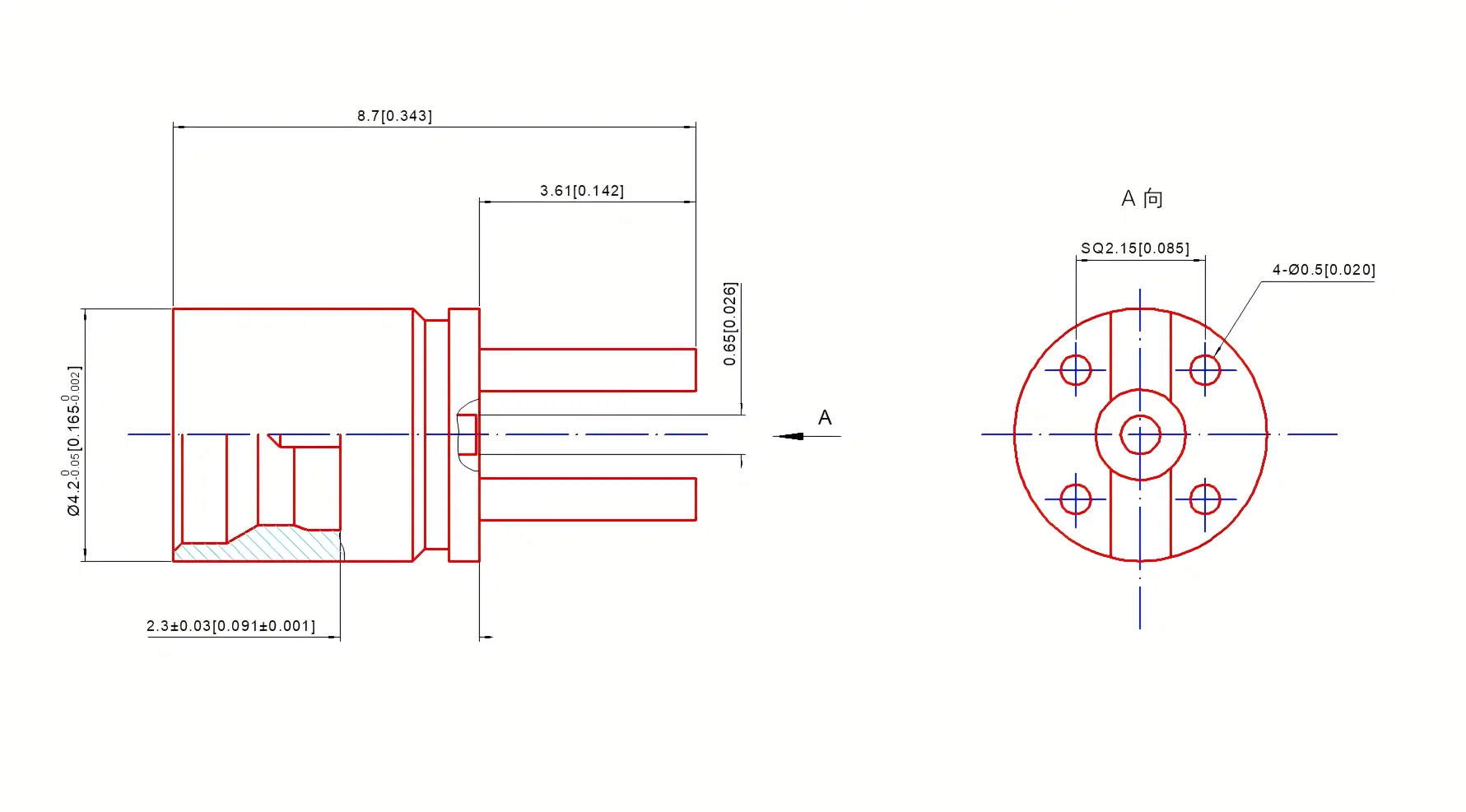 GPPO glass-sealed surface-mount connector dimensions GPPO glass-sealed surface-mount connector dimensions