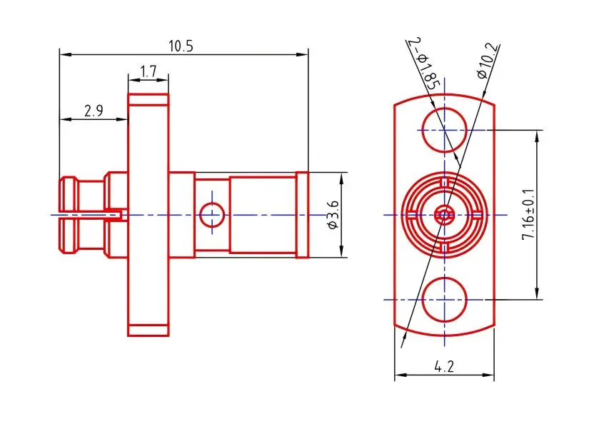 GPO two-hole flange with 3506 cable