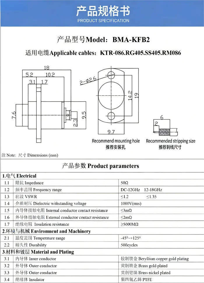 BMA female connector BMA female connector