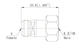 N-type female to mini-DIN male adapter