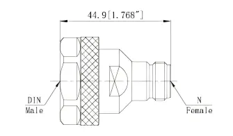 7/16 Din Male To N Female Adapter 7/16 Din Male To N Female Adapter