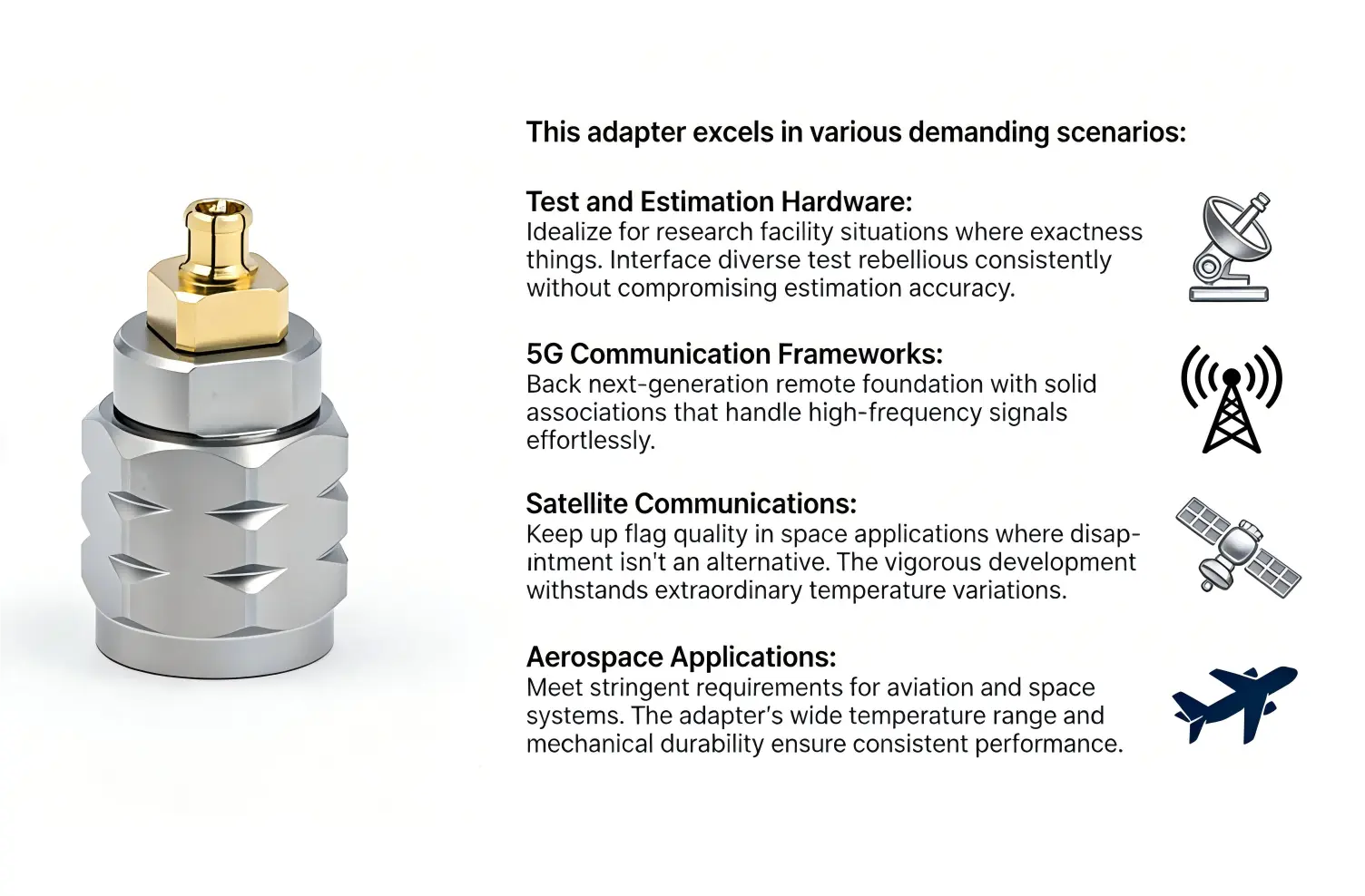 Key performance characteristics of the 1.85mm male to GPPO female adapter