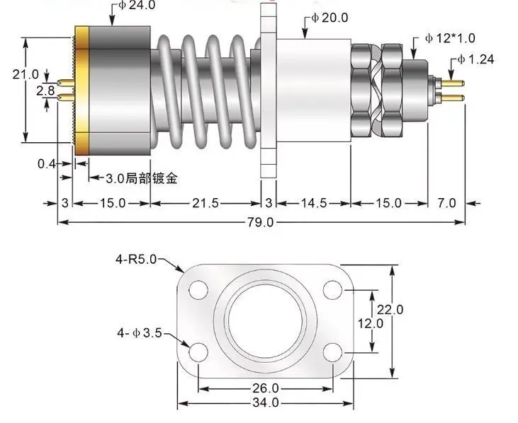 Four-line pool test probe Four-line pool test probe