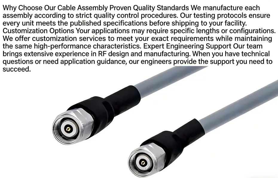 2.4 Female To 2.4 Male RF Cable Assembly
