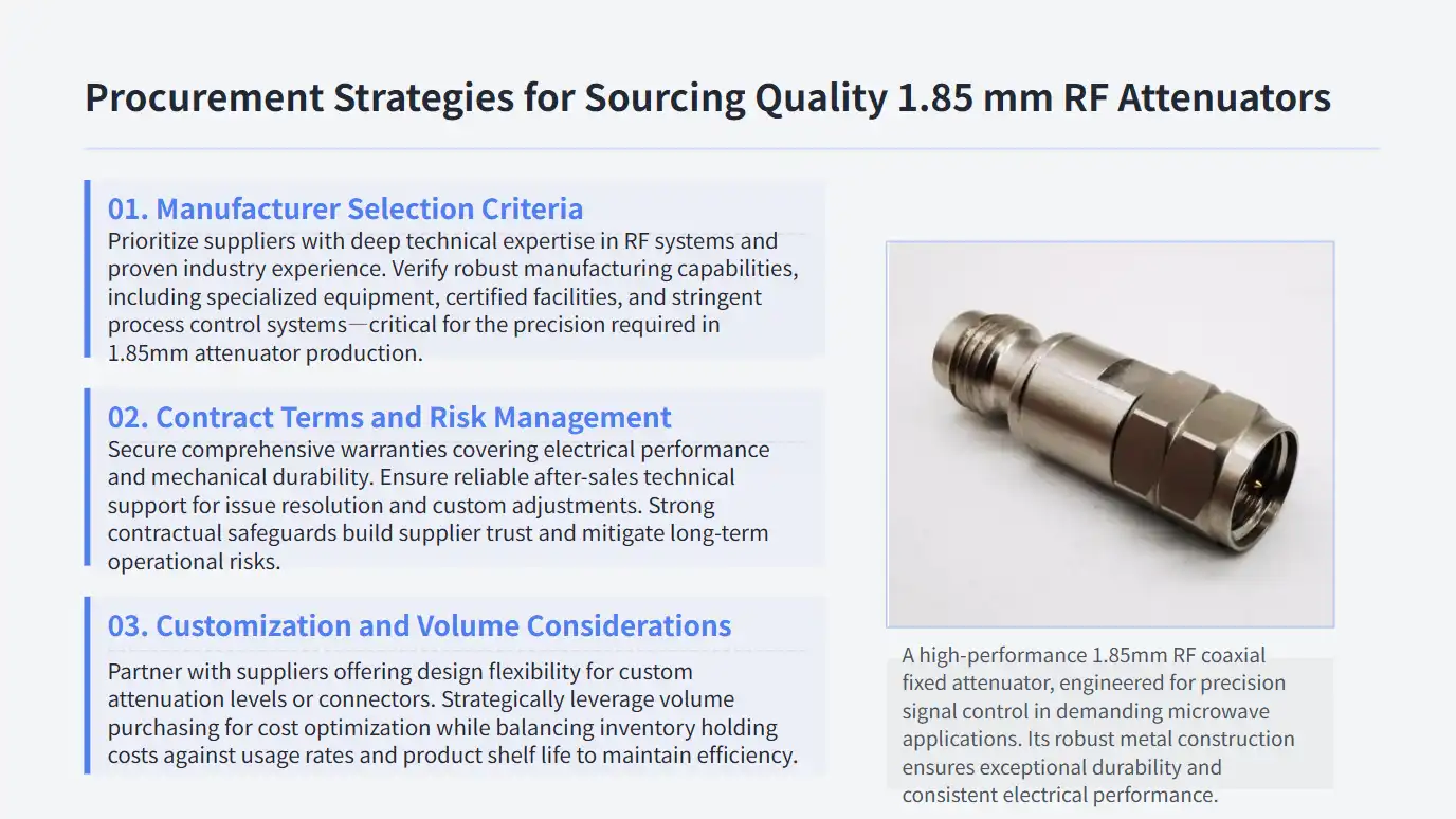Procurement Strategies for Sourcing Quality 1.85 mm RF Attenuators Procurement Strategies for Sourcing Quality 1.85 mm RF Attenuators
