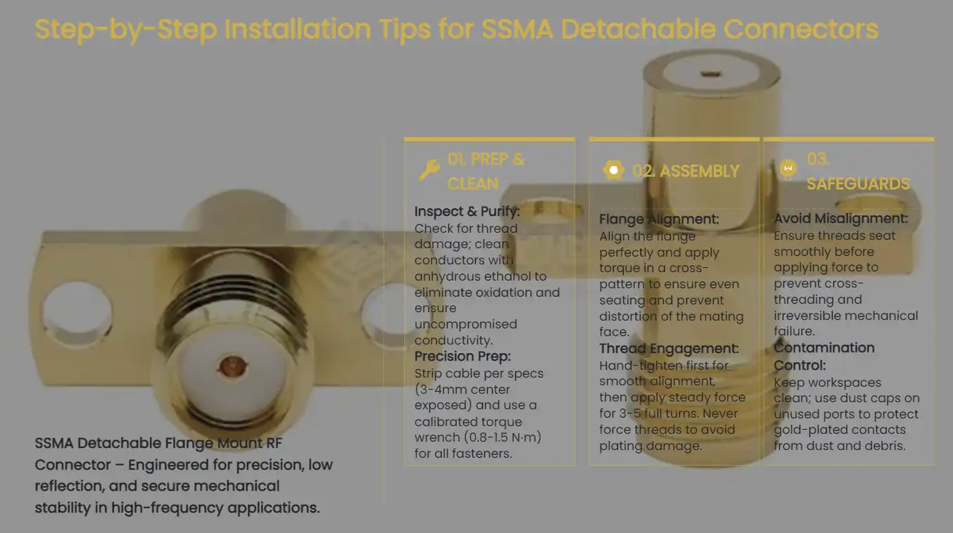 Step-by-Step Installation Tips for SSMA Detachable Connectors Step-by-Step Installation Tips for SSMA Detachable Connectors