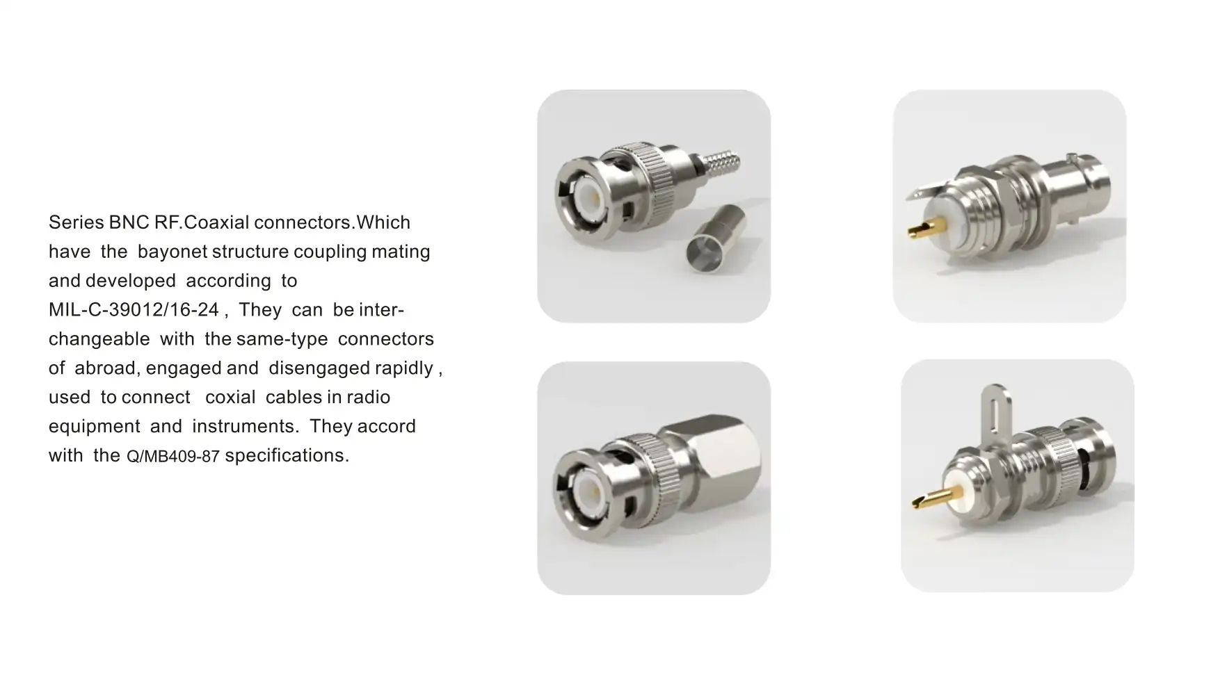 Series BNC RF.Coaxial connectors.