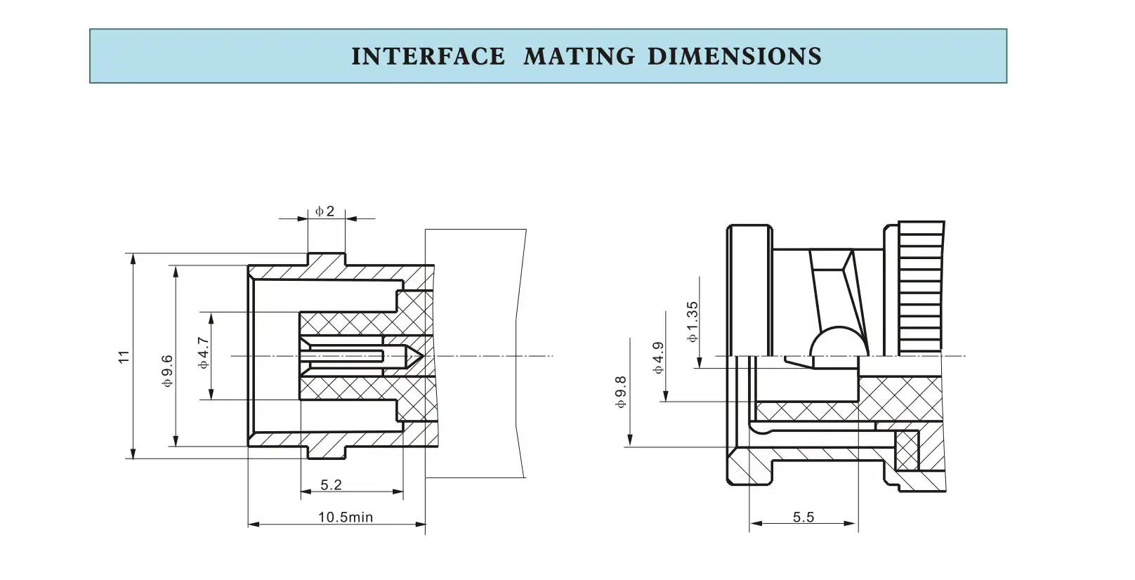 INTERFACEMATING DIMENSIONS INTERFACEMATING DIMENSIONS