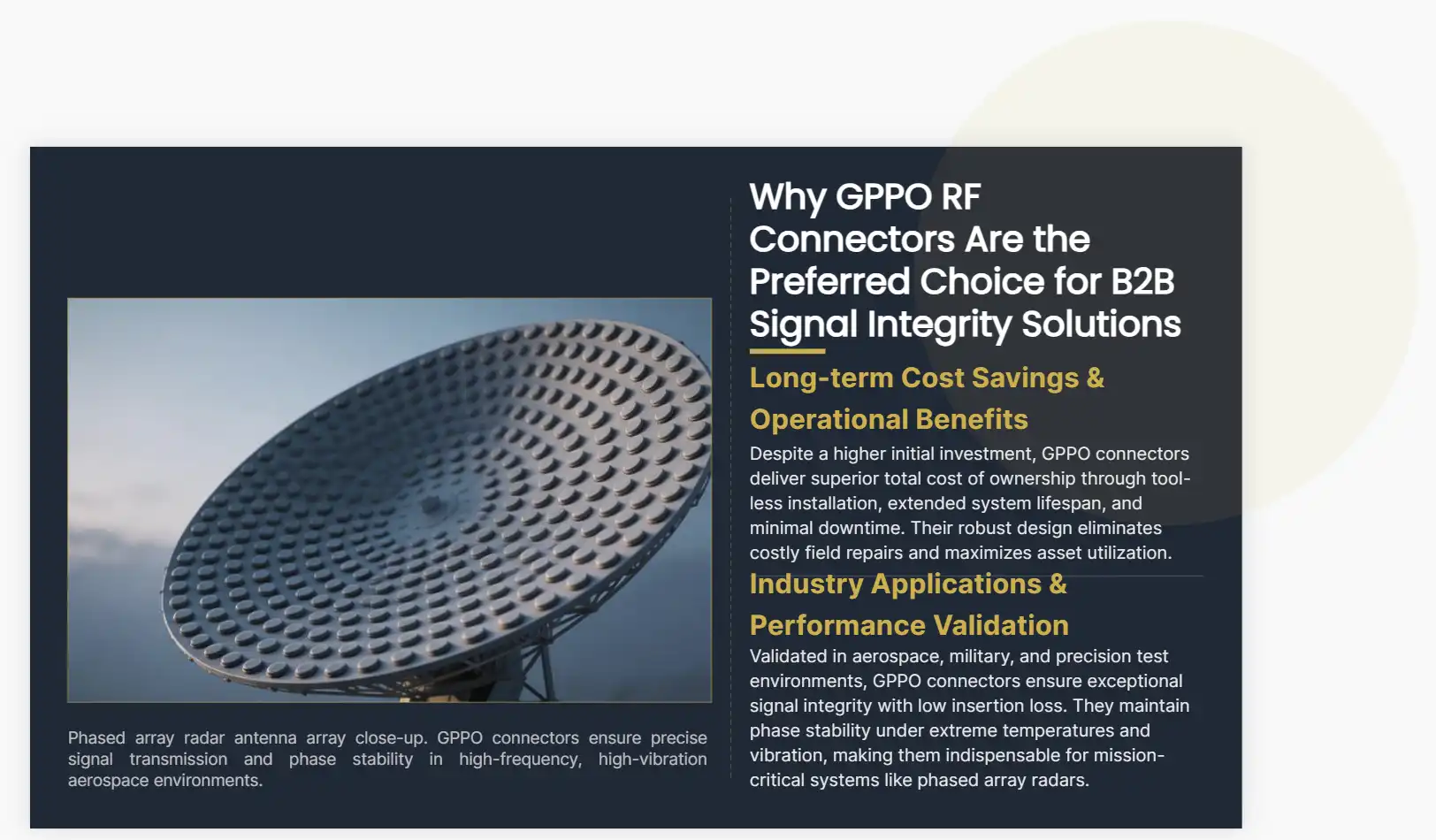 Why GPPO RF Connectors Are the Preferred Choice for B2B Signal Integrity Solutions