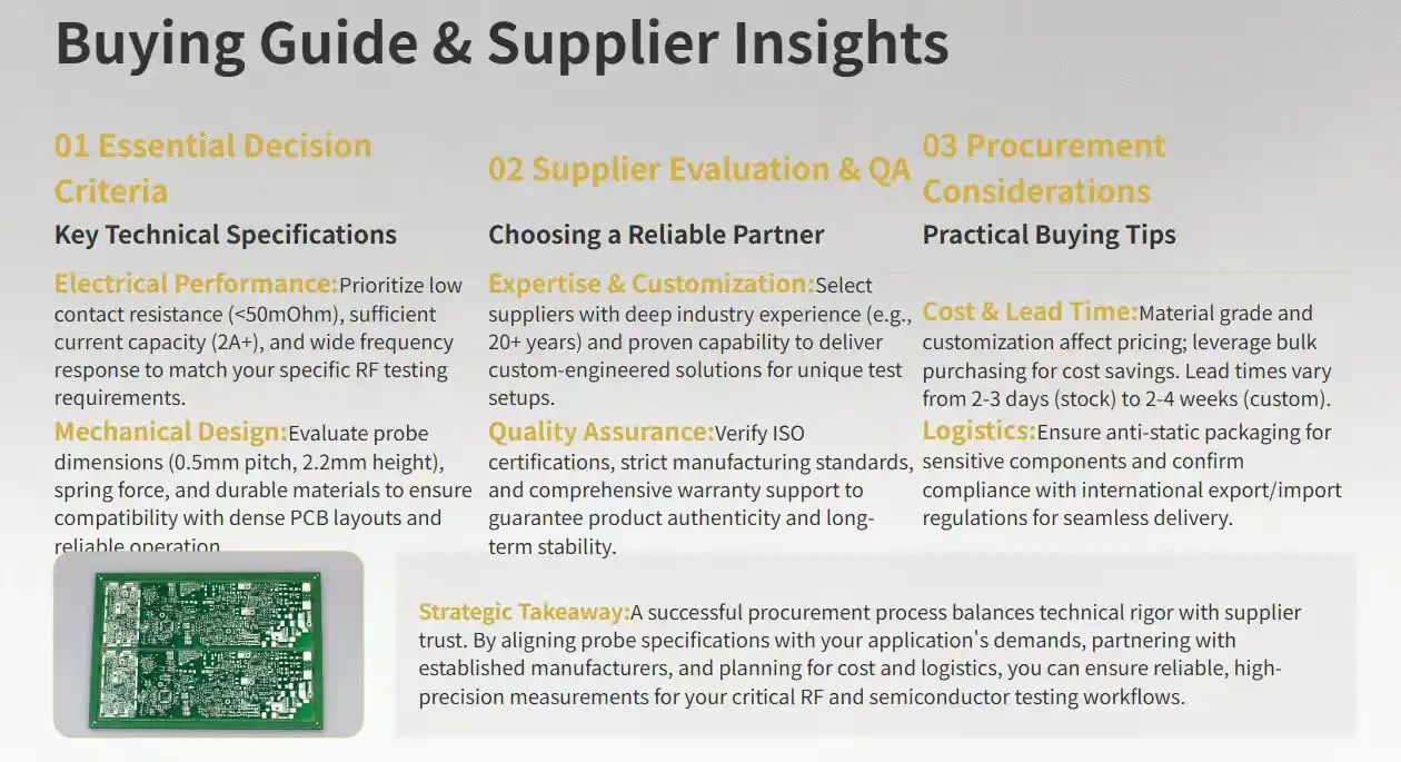 Buying Guide and Supplier Insights for Single-Ended Movable Test Probes