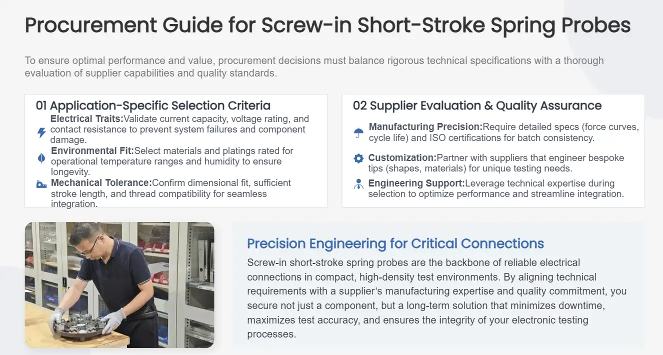 Procurement Guide for Screw-in Short-Stroke Spring Probes