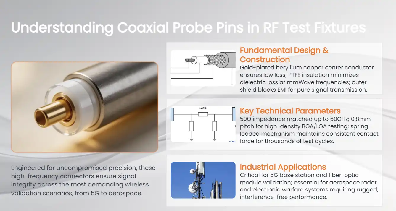Understanding Coaxial Probe Pins and Their Role in RF Test Fixtures