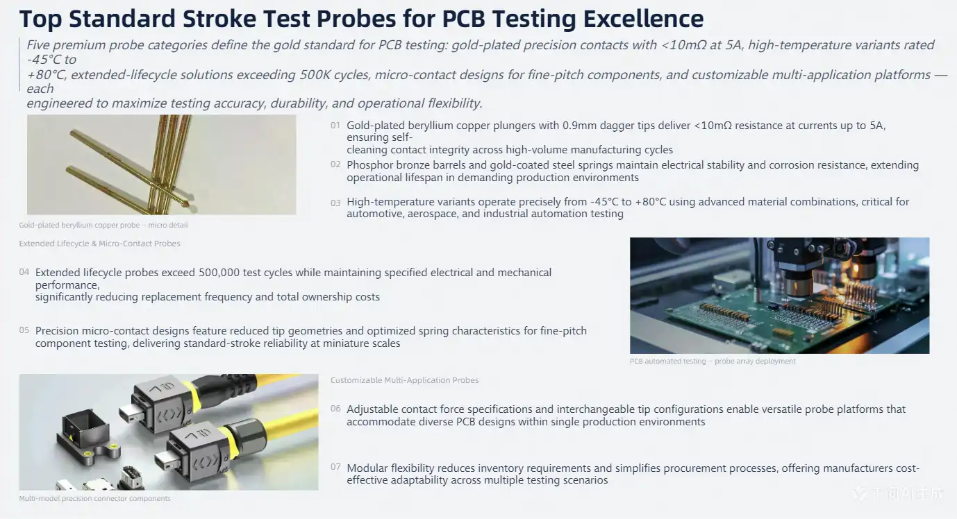 Top Standard Stroke Test Probes for PCB Testing Excellence