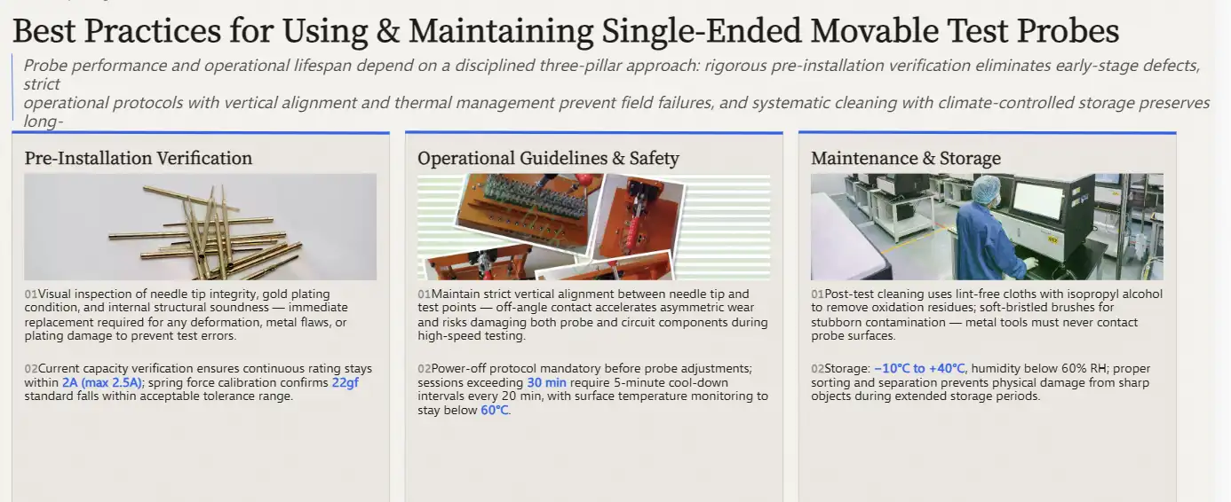 Best Practices for Using and Maintaining Single-Ended Movable Test Probes