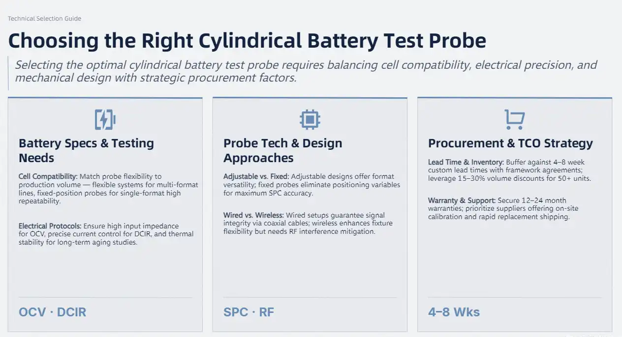 Choosing the Right Cylindrical Battery Test Probe: A Decision-Making Framework