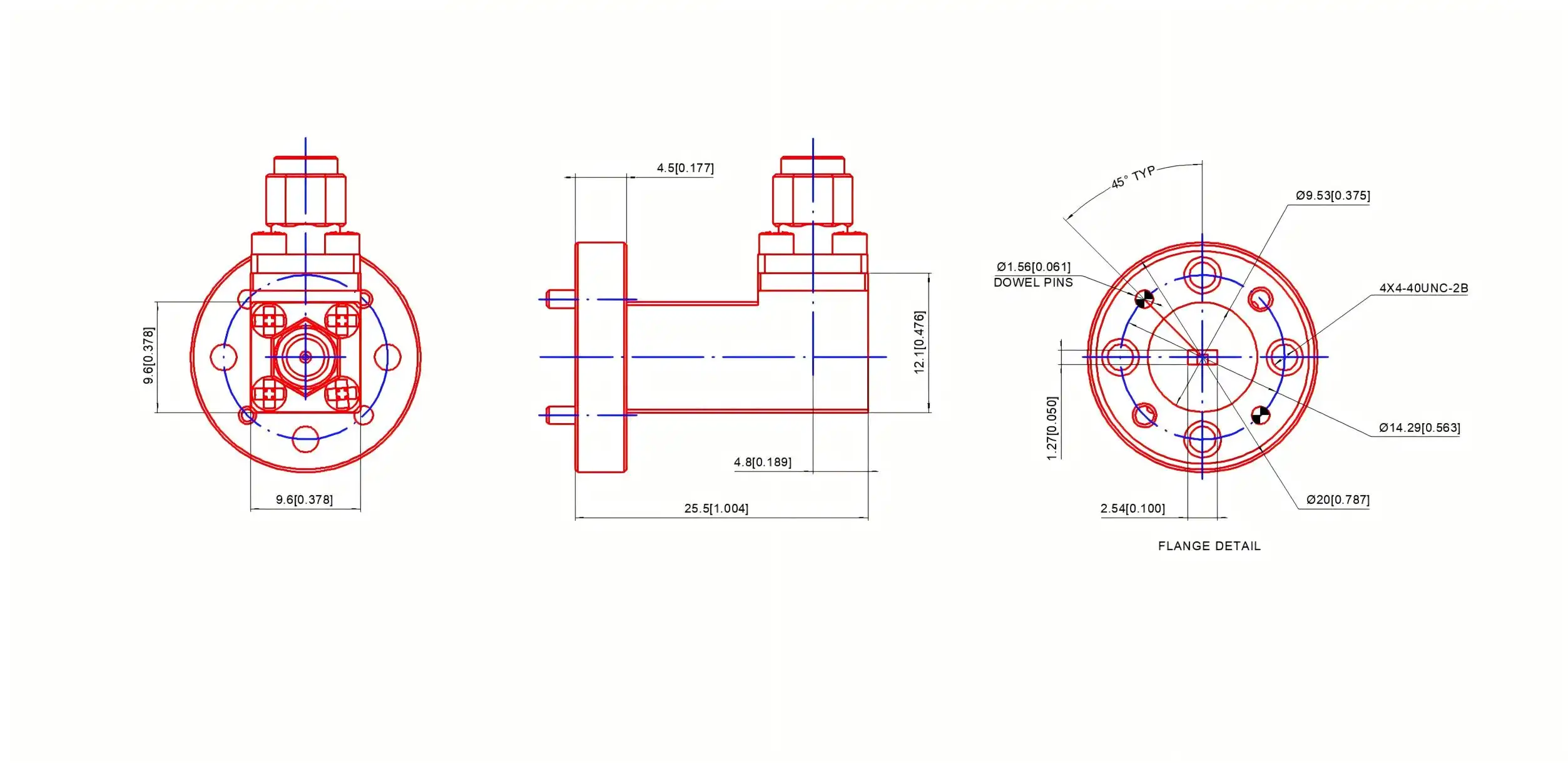 Orthogonal waveguide coaxial converter