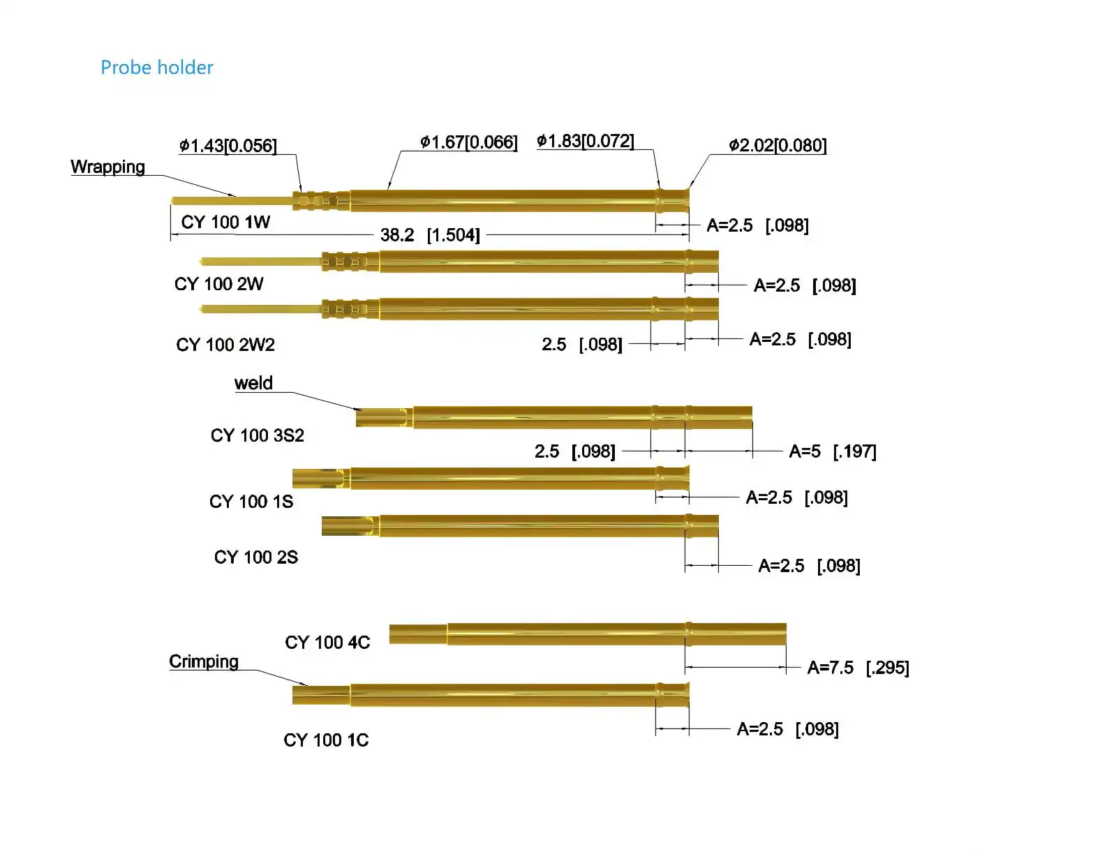 0.5mm ball head photovoltaic test probe
