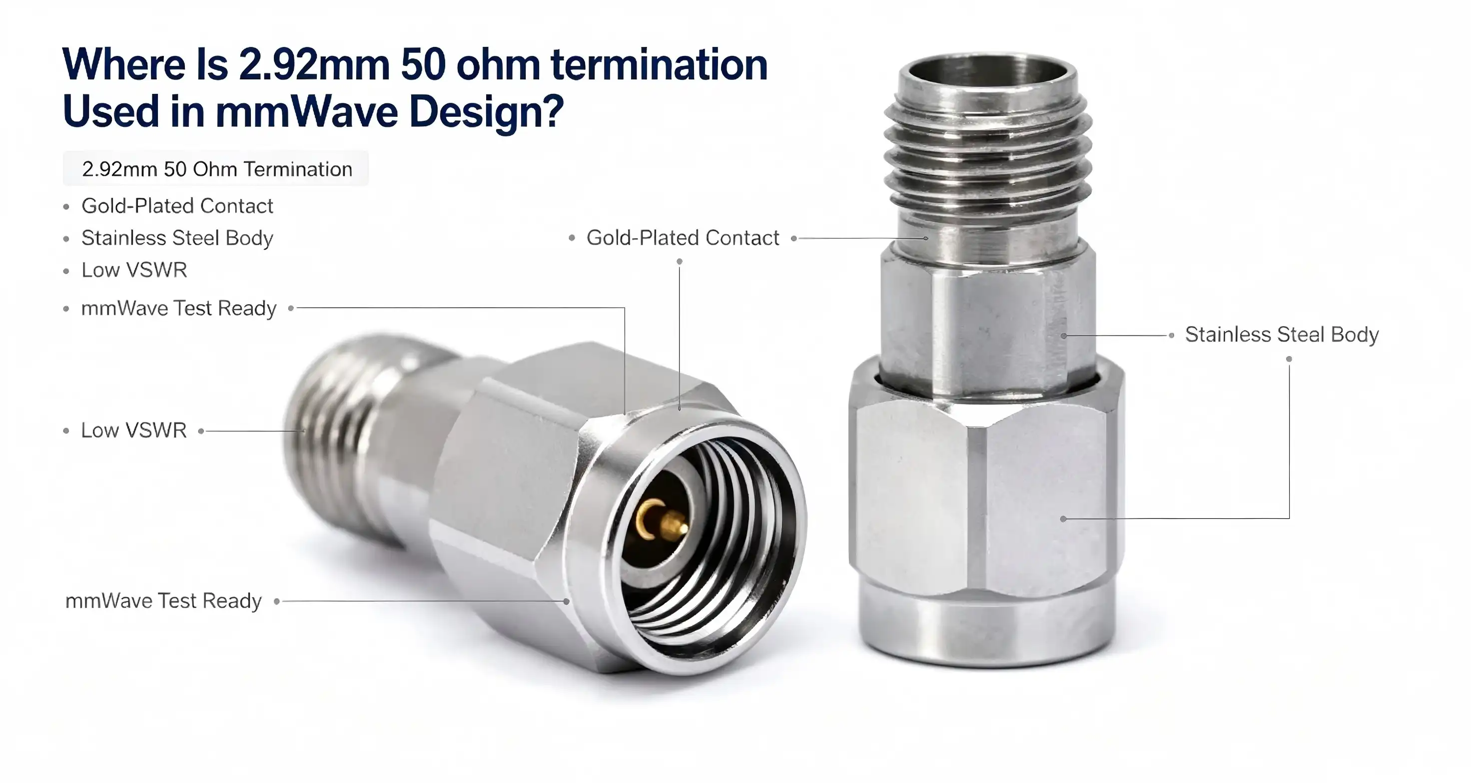 Where Is 2.92mm 50 ohm termination Used in mmWave Design?