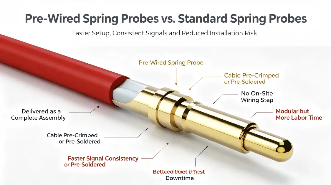 Pre-wired spring probe vs Standard Spring Probes Compared