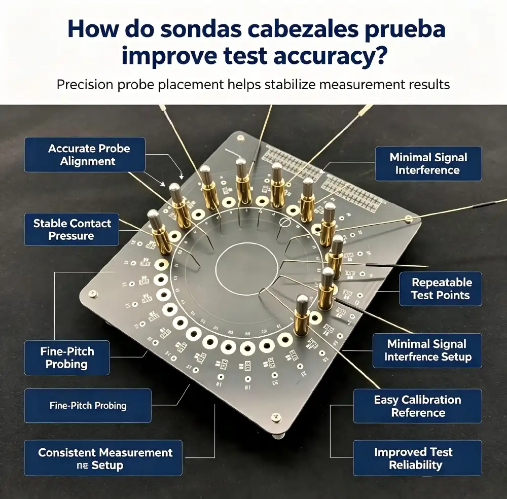How do sondas cabezales prueba improve test accuracy?