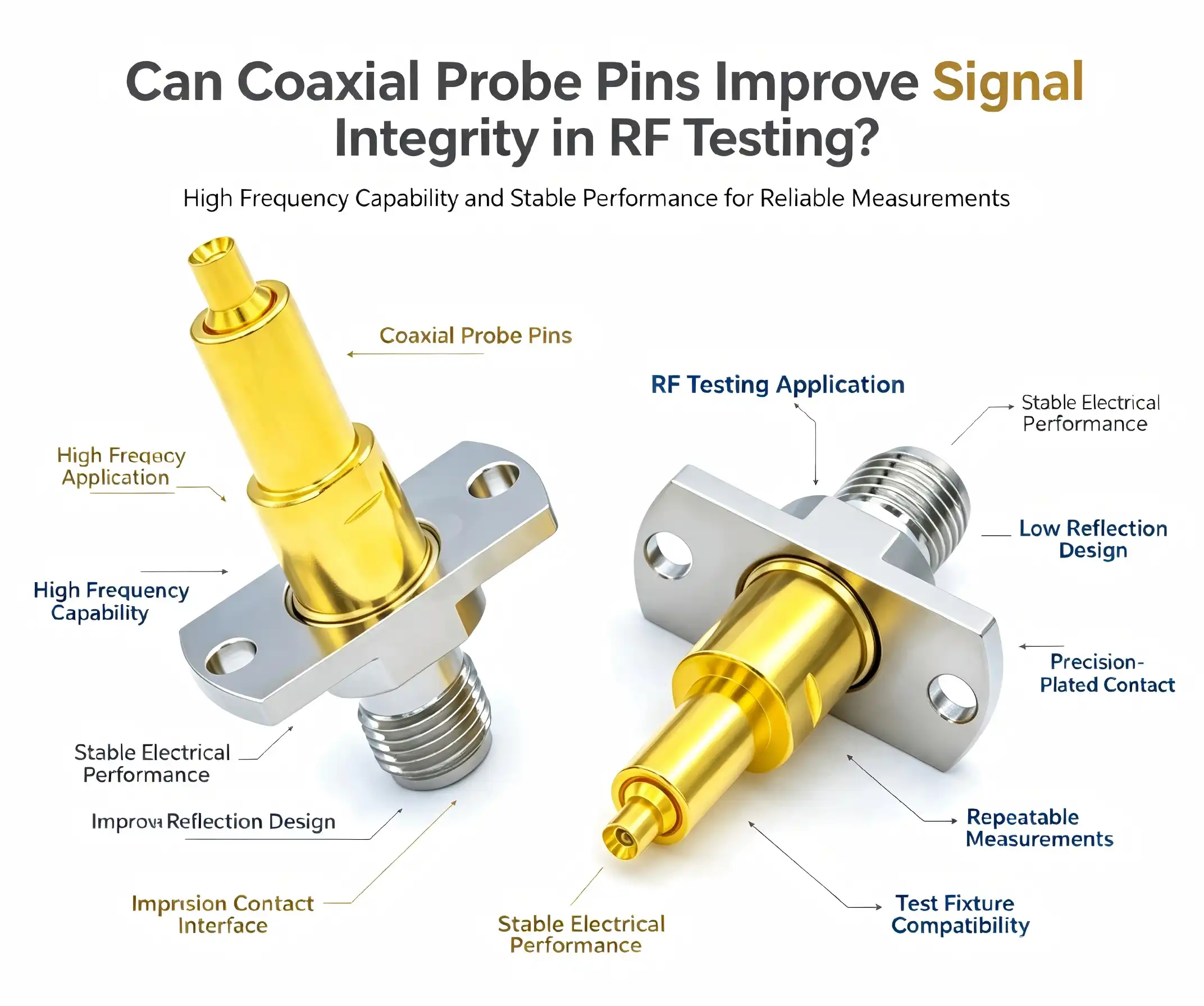 Can a Coaxial Probe Pin Improve Signal Integrity in RF Testing?