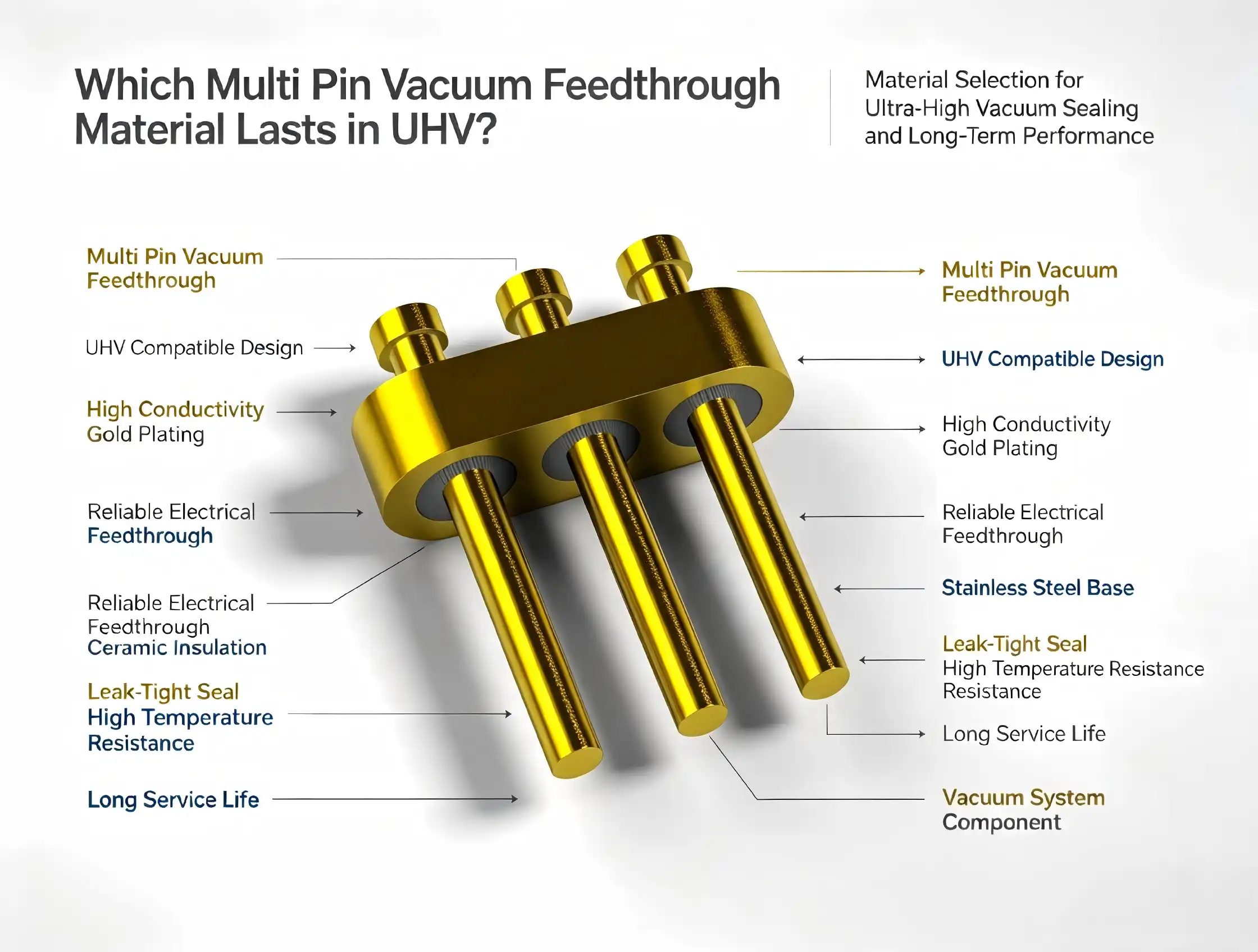 Which Multi Pin Vacuum Feedthrough Material Lasts in UHV?