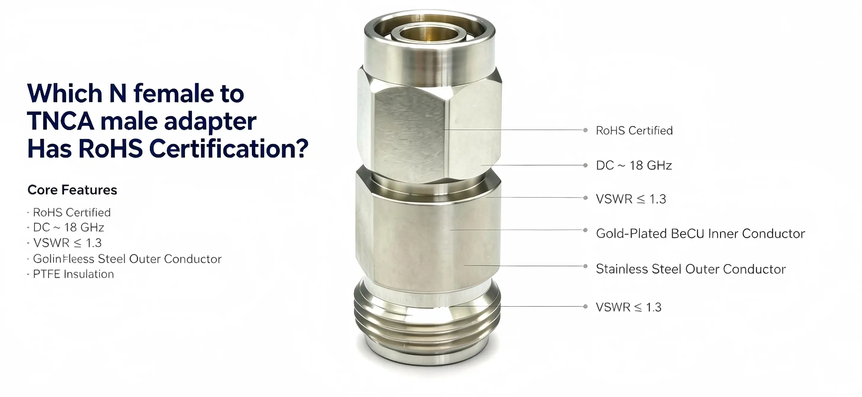 Which N female to TNCA male adapter Has RoHS Certification?